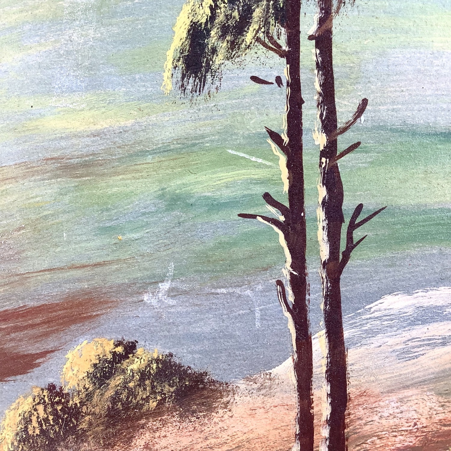 Antique Oil Painting Scottish Loch Landscape - image-13