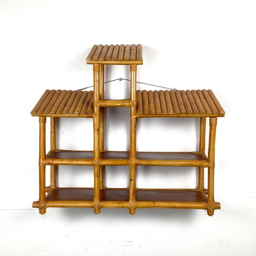Used Vintage Bamboo & Rattan Hanging Wall Shelf for sale on AptDeco