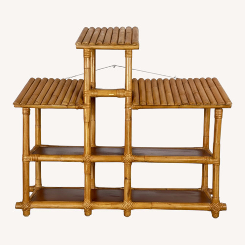 Used Vintage Bamboo & Rattan Hanging Wall Shelf for sale on AptDeco
