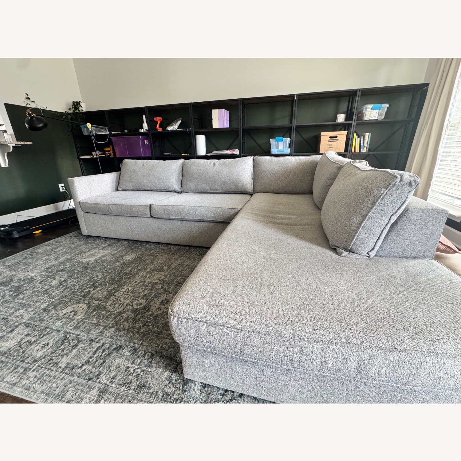 West Elm Harris Light Gray 2 Piece Sectional - image-5