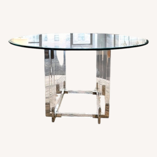 Used Safavieh Koryn Silver Glass Dining Table for sale on AptDeco