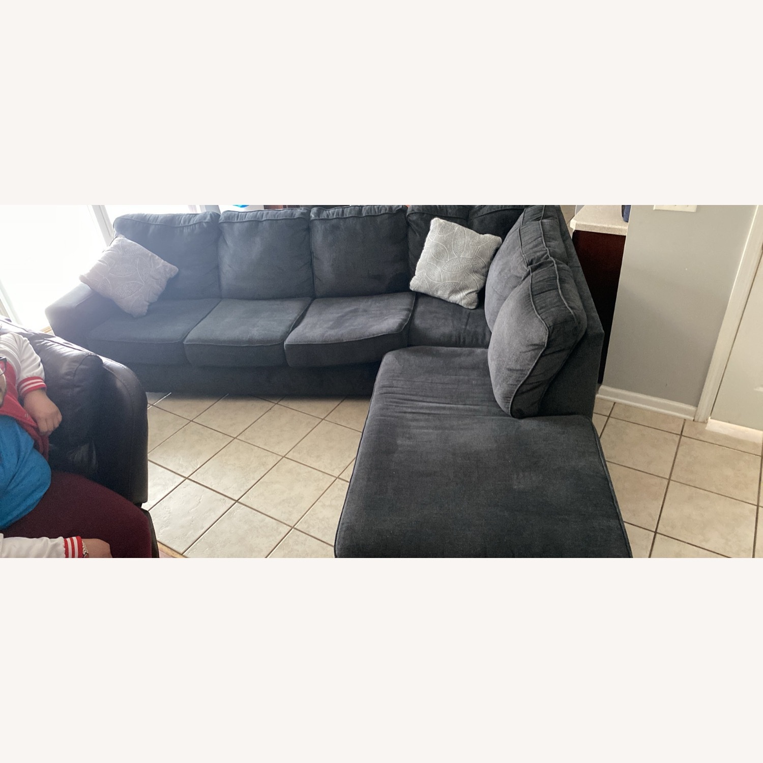 Light Gray Fabric 2 Piece Sectional - image-1