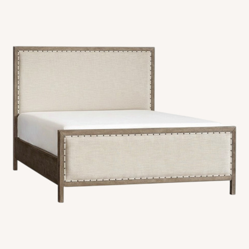 Used Pottery Barn Toulouse Light Gray Wood Full Bed for sale on AptDeco