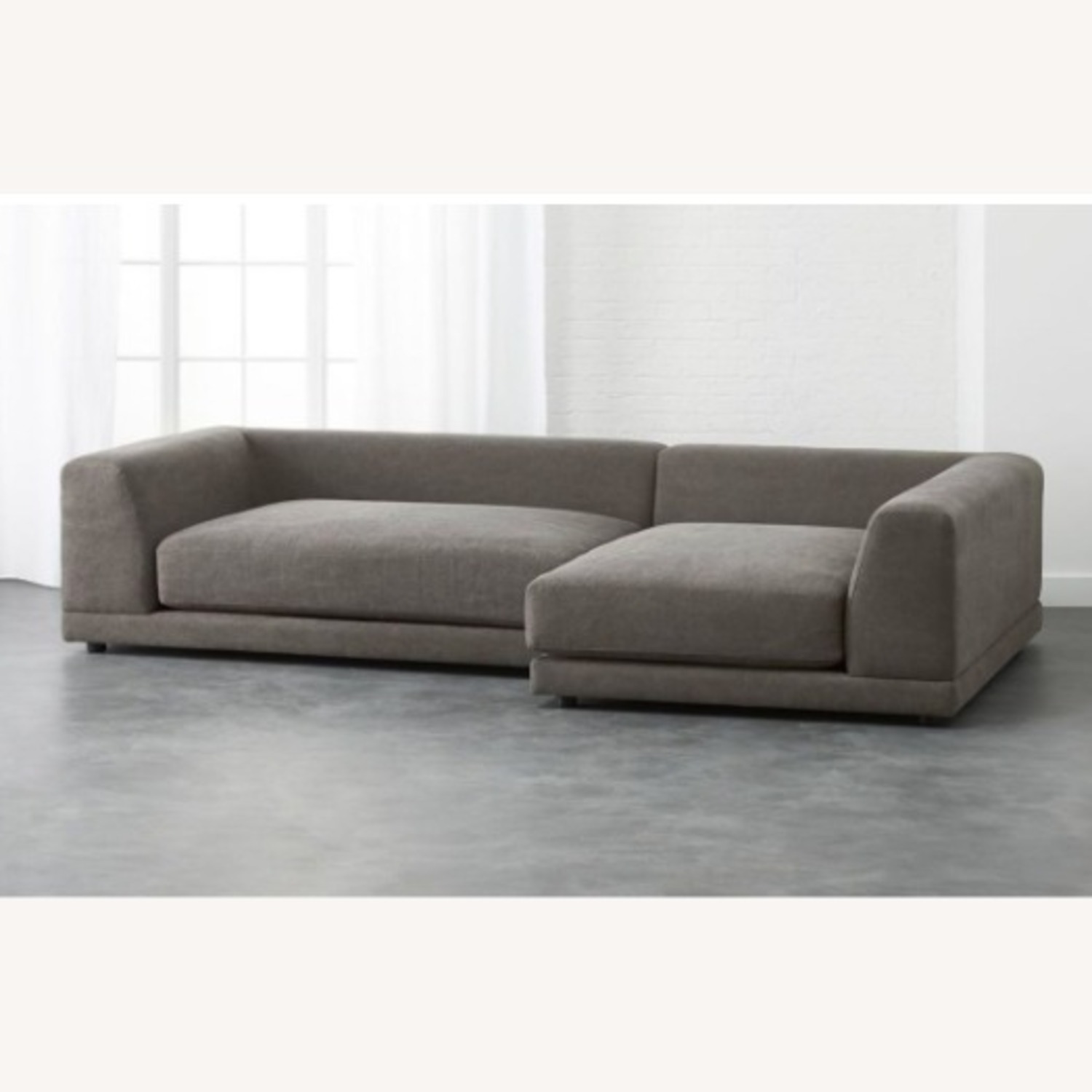 CB2 Uno Gray 2-Piece Sectional - image-2