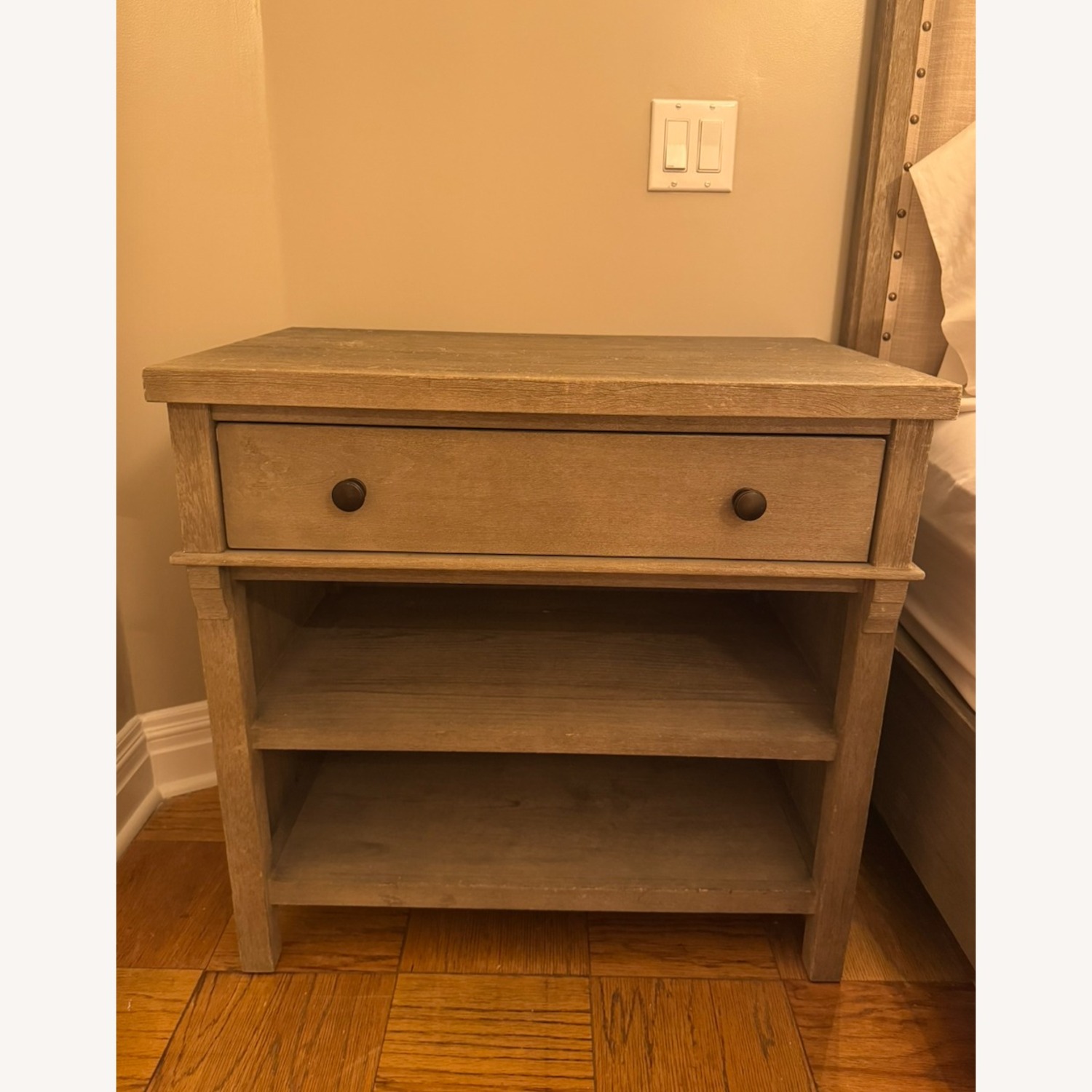 Pottery Barn Light Gray Toulouse Nightstand (29") - image-3