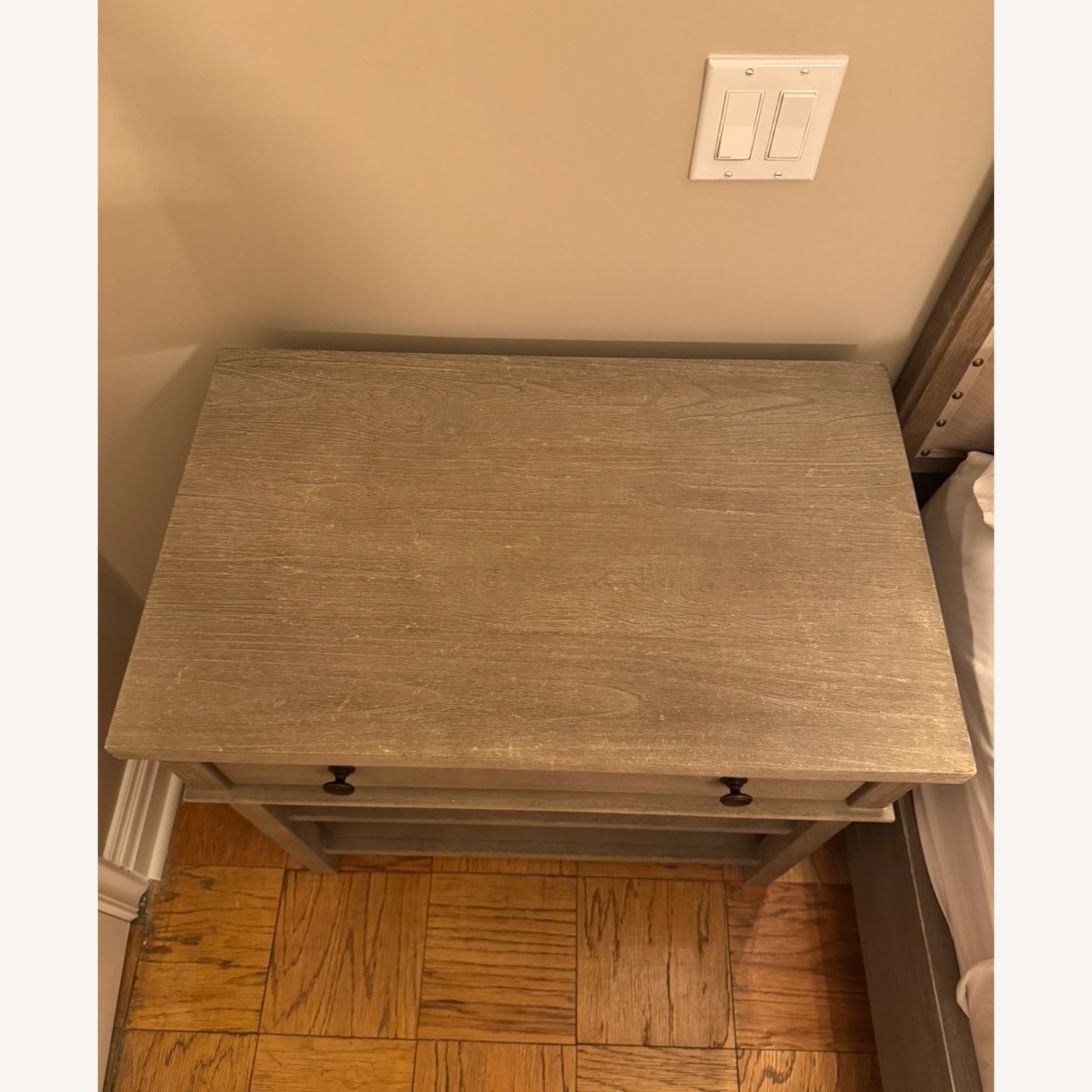 Pottery Barn Light Gray Toulouse Nightstand (29") - image-5
