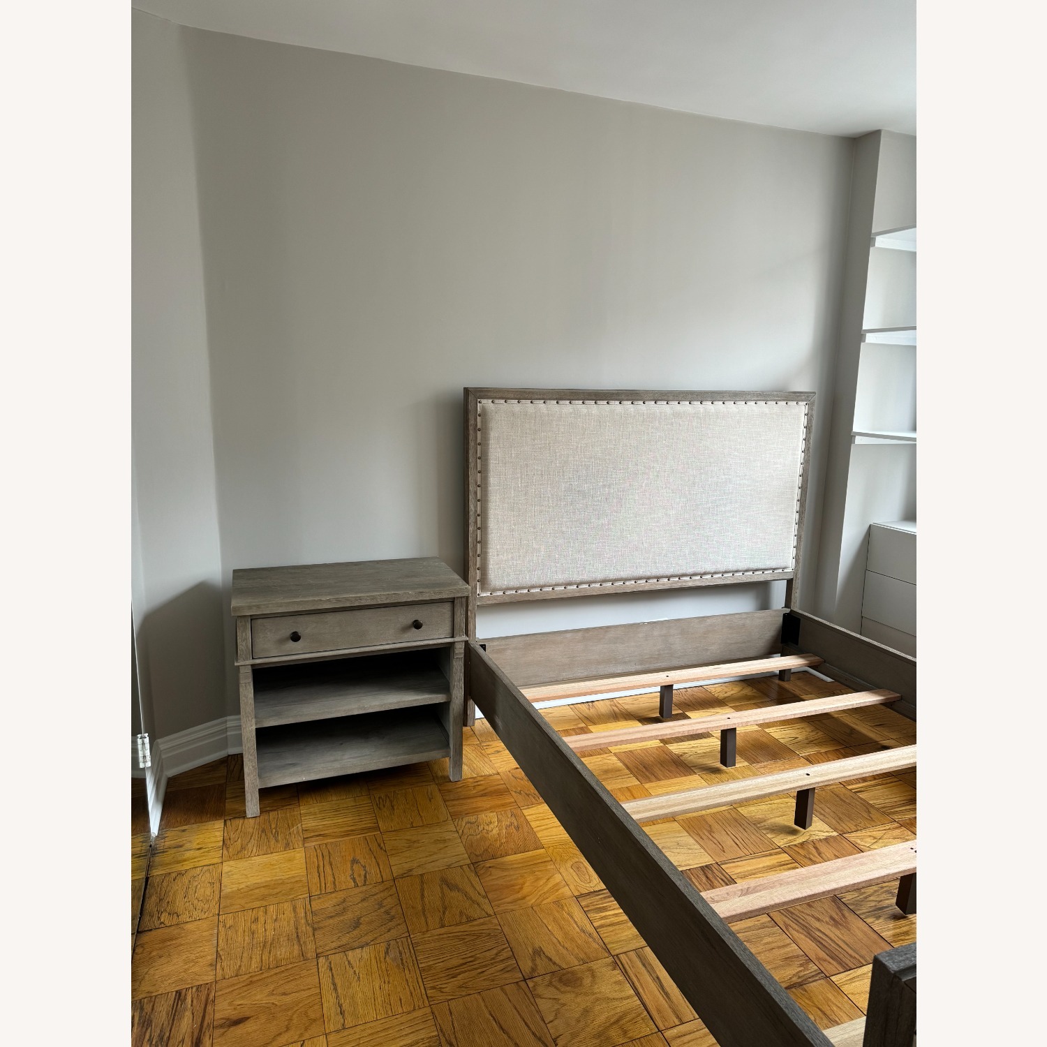 Pottery Barn Light Gray Toulouse Nightstand (29") - image-1