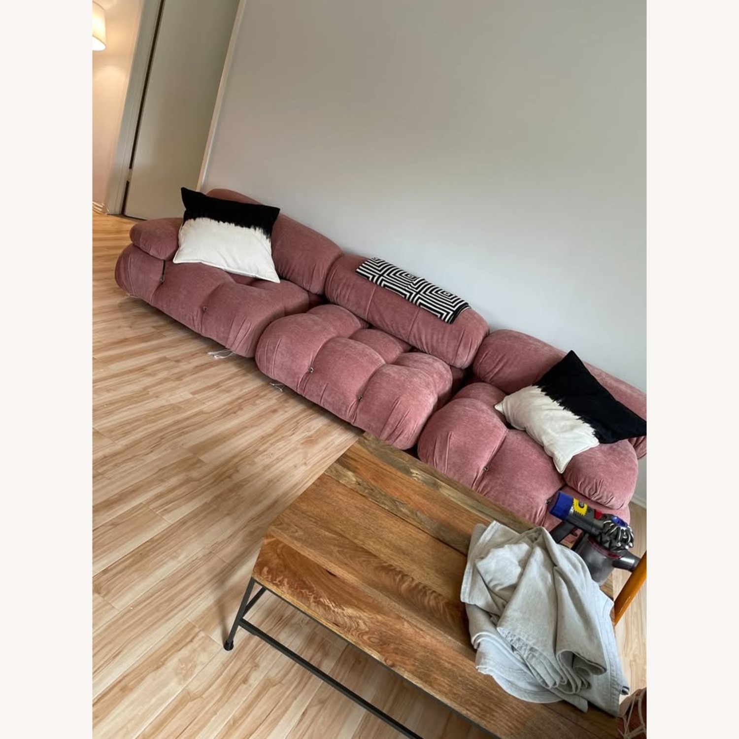 Mario Bellini Pink Fabric 3+ Piece Sectional - image-3