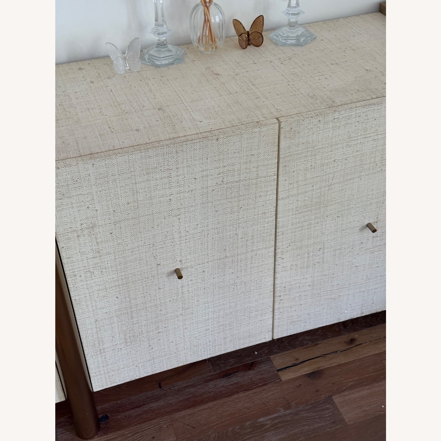 CB2 Dorset 81" White Lacquered Linen Credenza - image-3