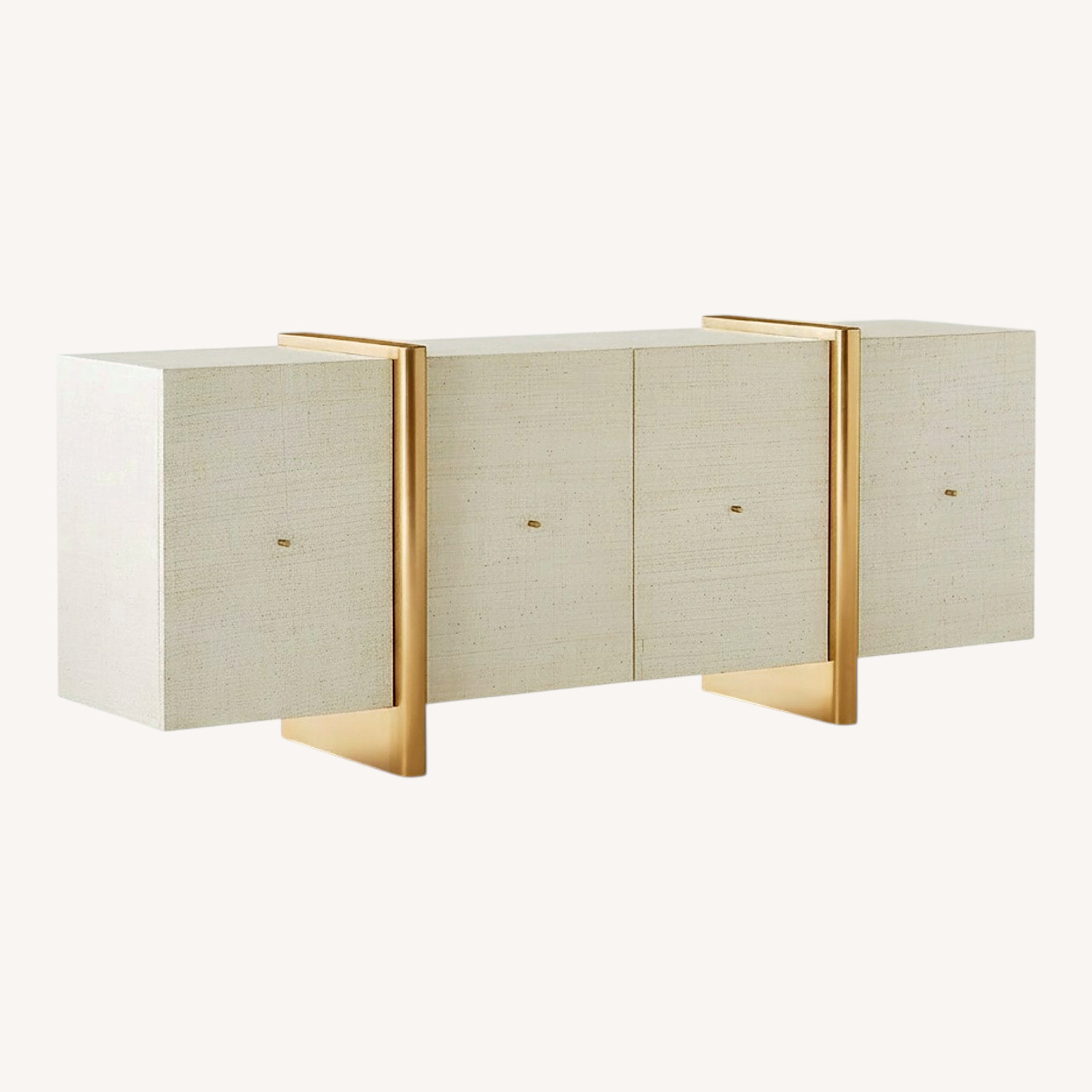 CB2 Dorset 81" White Lacquered Linen Credenza - image-0