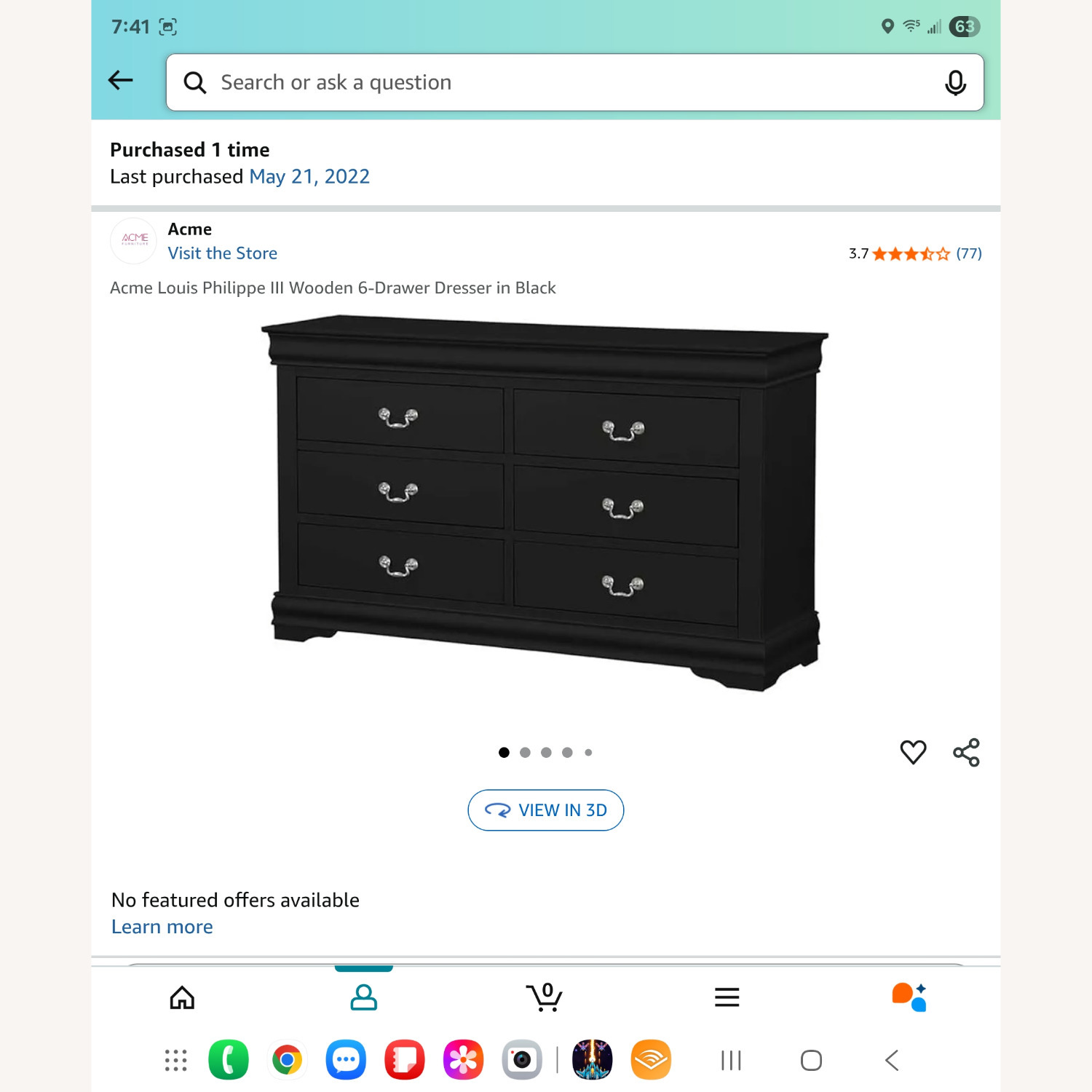 Amazon Acme Louis Phillippe III Dark Brown Wood Dresser - image-3