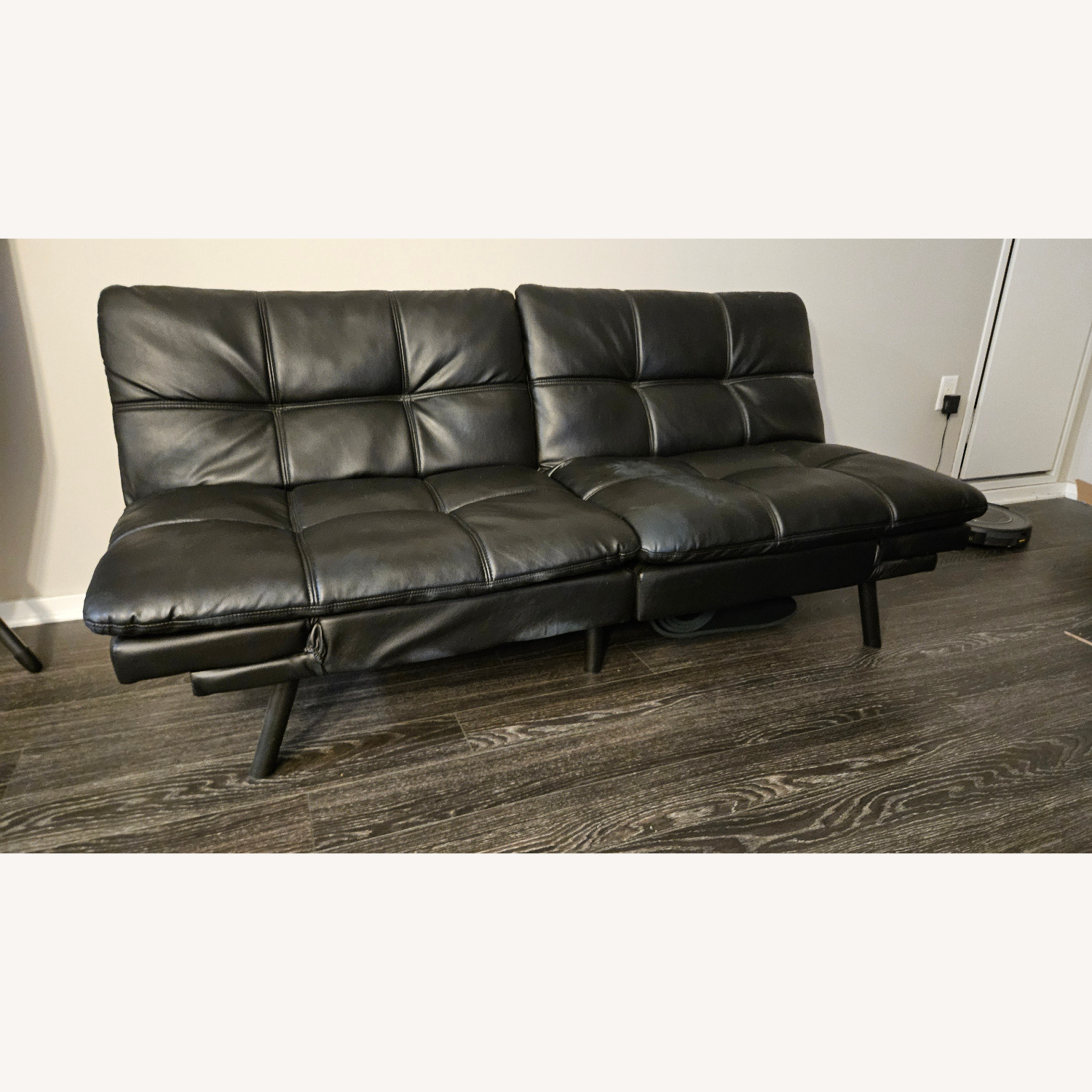 Amazon Opoiar Black Faux Leather Futon - image-2