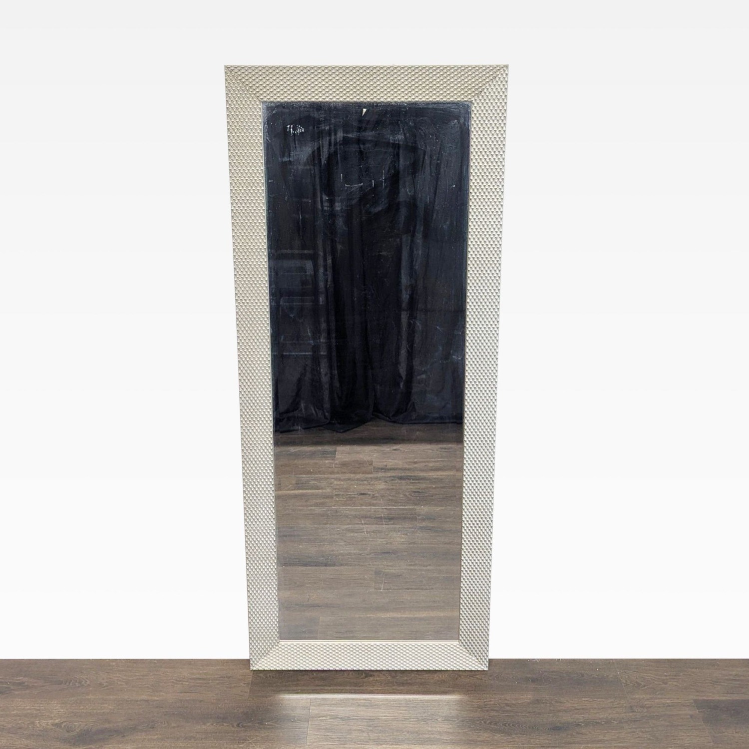 Wood Textured Frame Floor Mirror	 - image-2