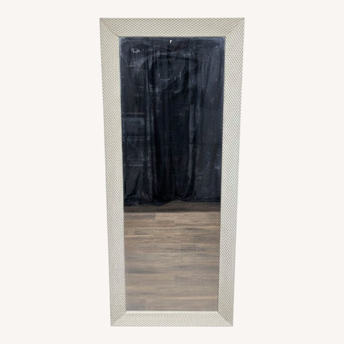 Used Wood Textured Frame Floor Mirror	 for sale on AptDeco