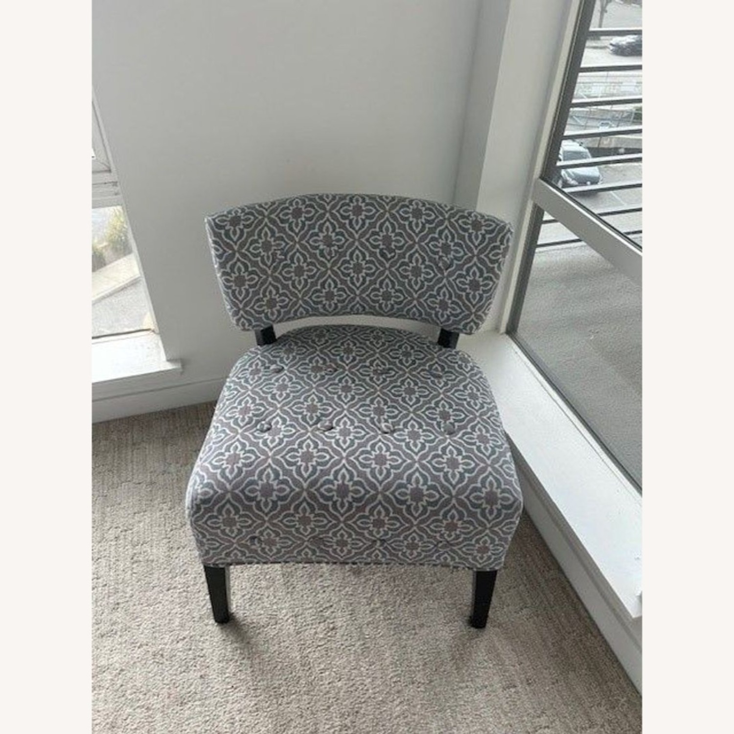 Ross Modern Patterned Armless Lounge Chair - image-1