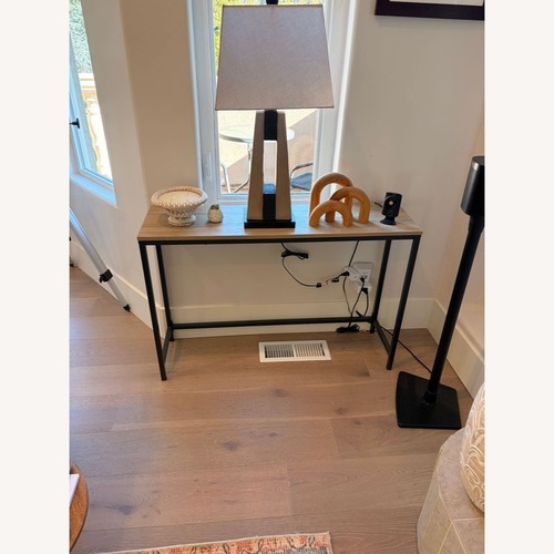 Used Sauder North Avenue Narrow Metal and Wood Console for sale on AptDeco