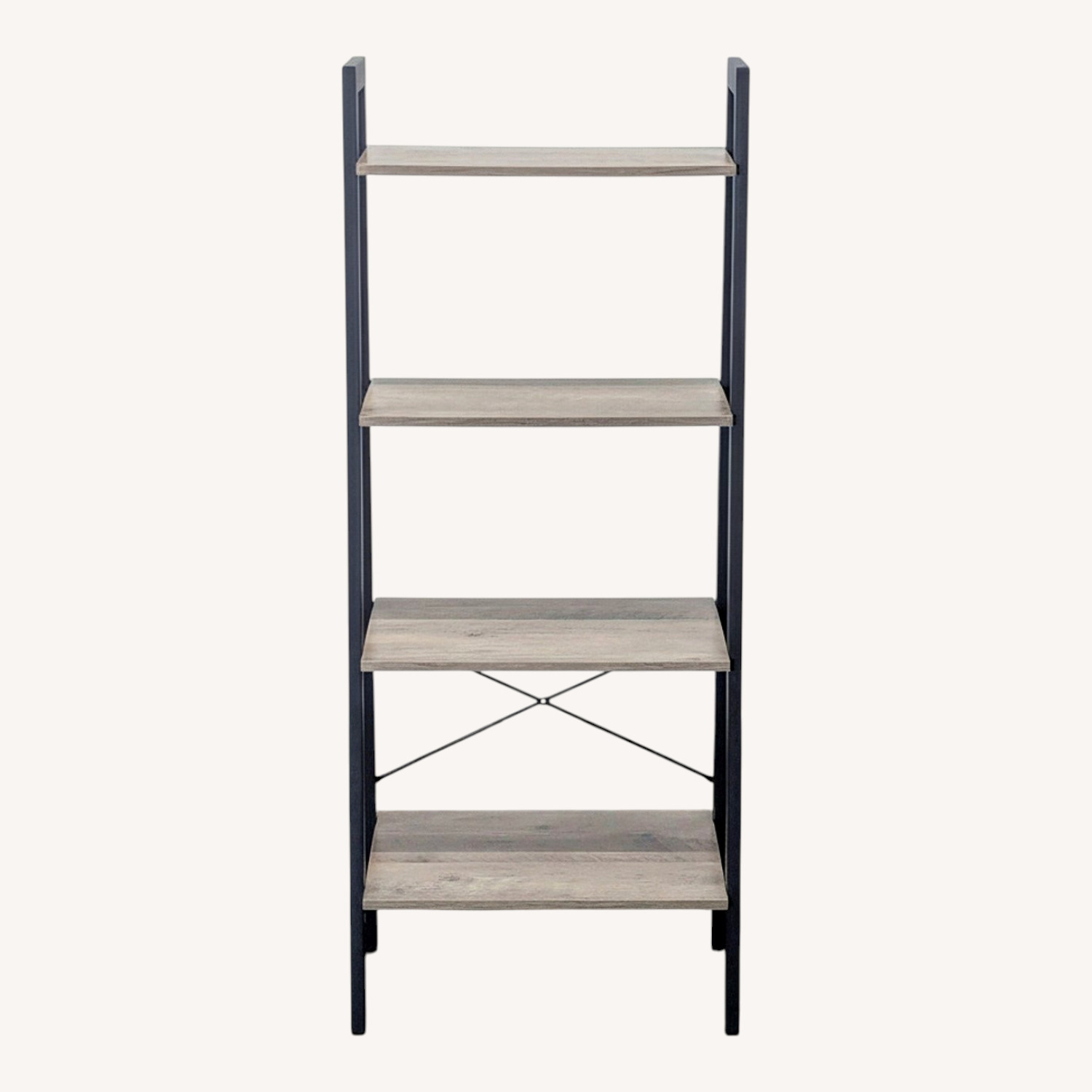 Modern 4-Tier Industrial Bookshelf with Laminate - image-0
