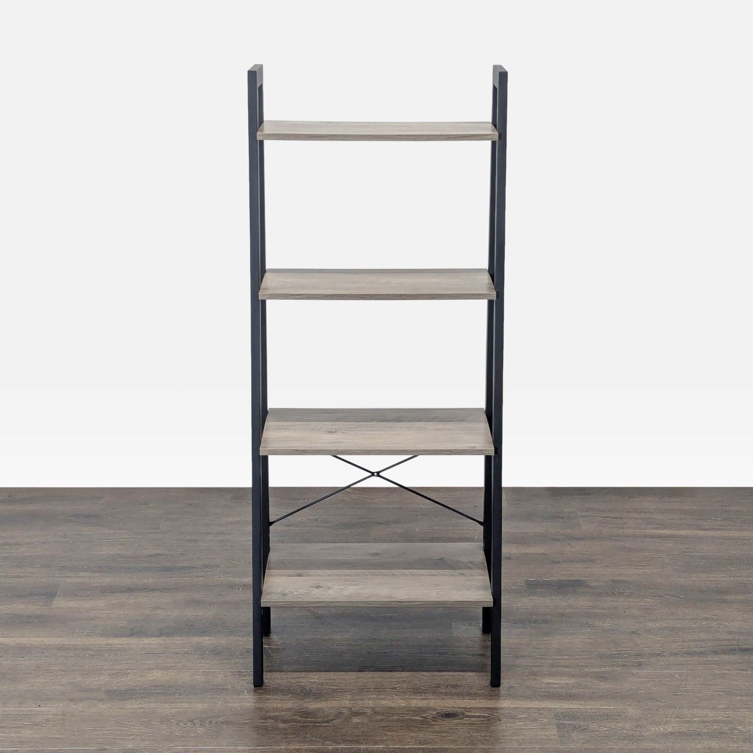 Modern 4-Tier Industrial Bookshelf with Laminate - image-2