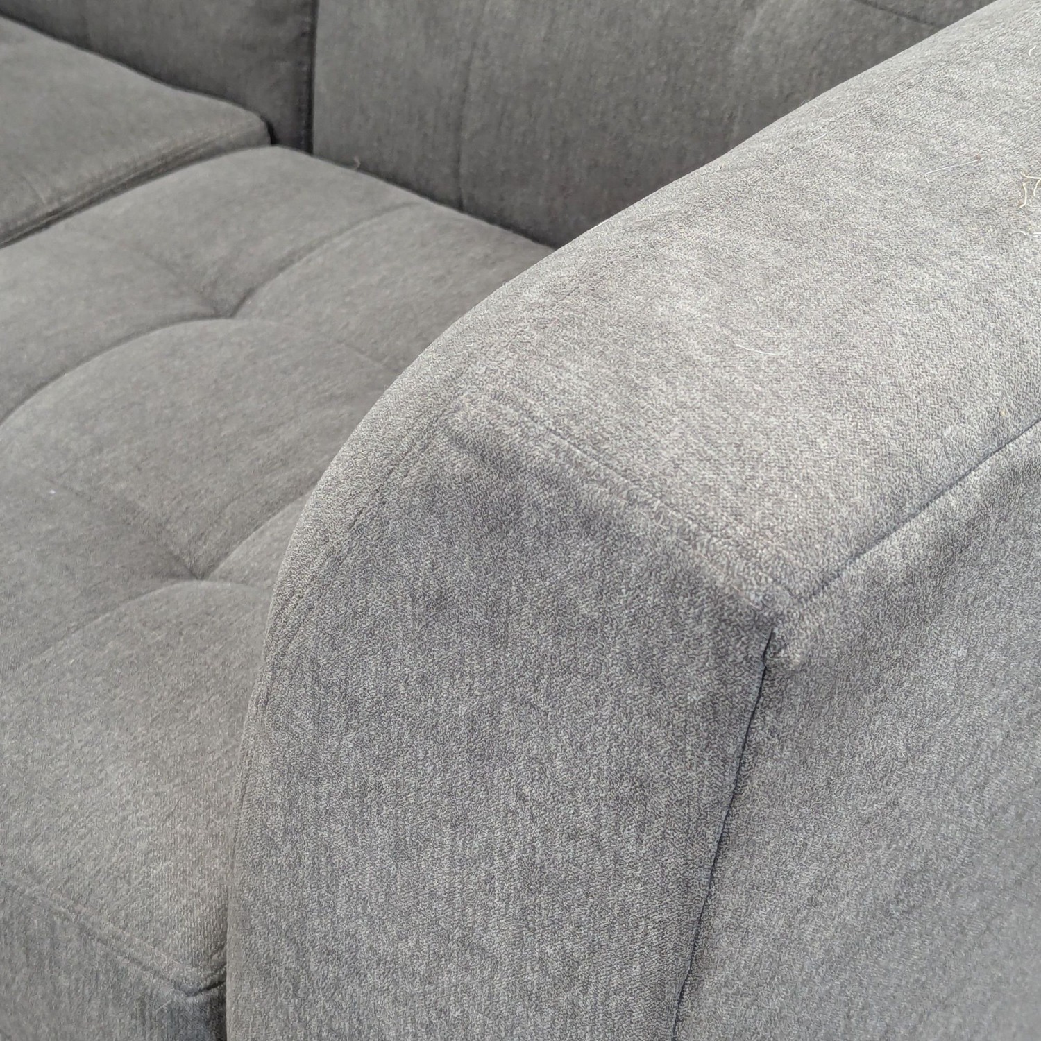 Modern Gray Fabric Loveseat with Tufted Cushions	 - image-5