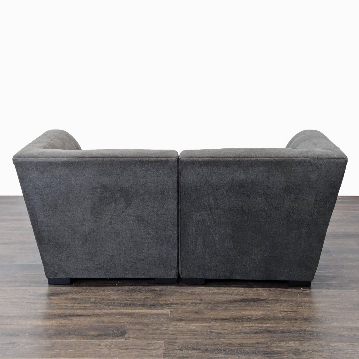 Modern Gray Fabric Loveseat with Tufted Cushions	 - image-4