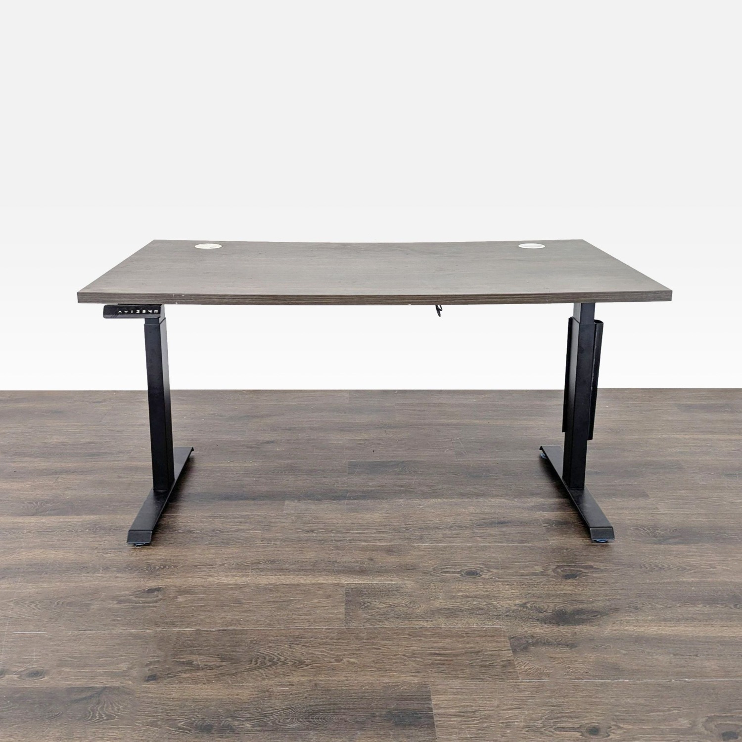 Electric Adjustable Standing Desk with Modern Wood - image-4