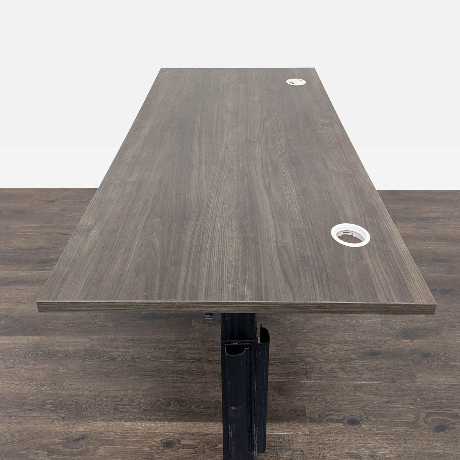 Electric Adjustable Standing Desk with Modern Wood - image-6