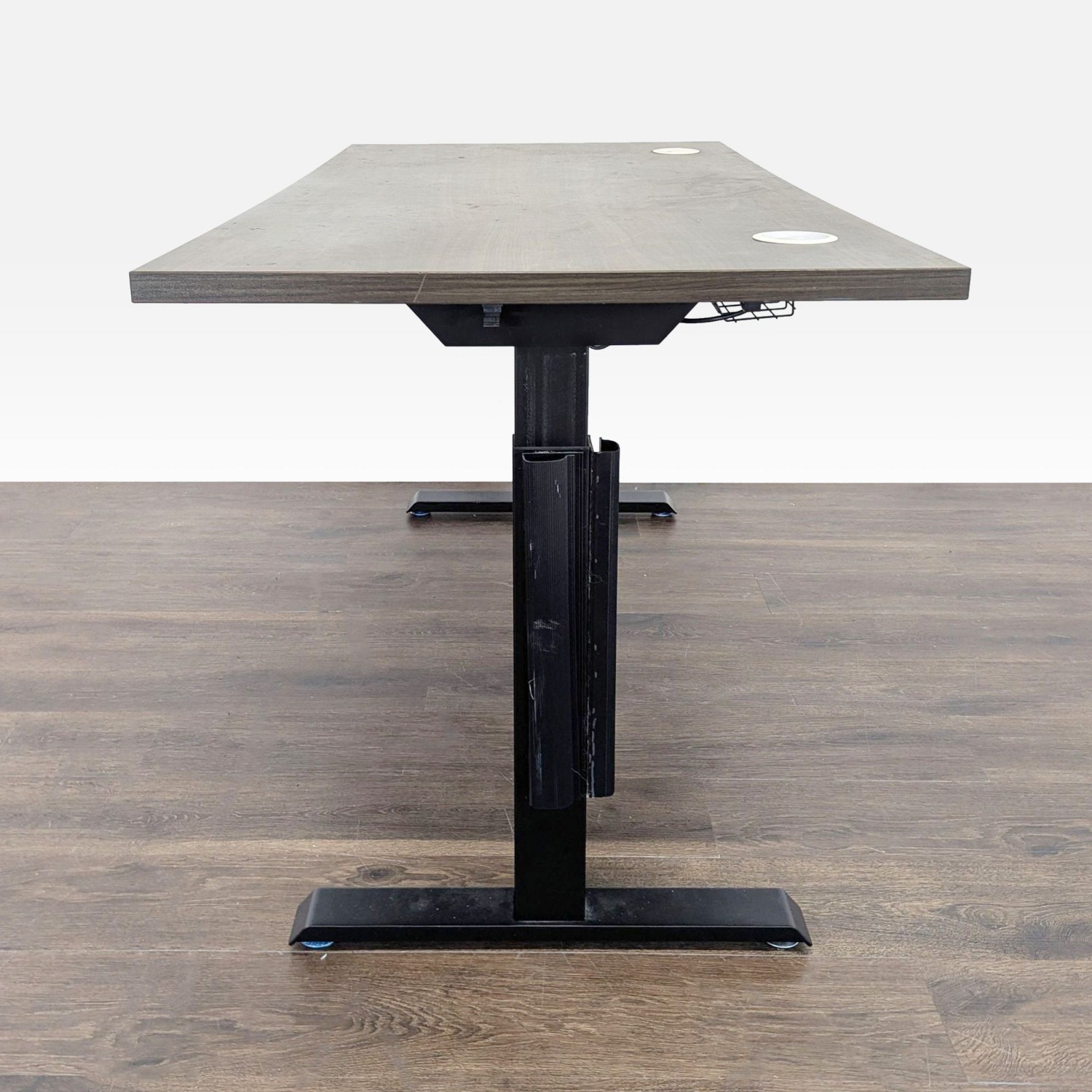 Electric Adjustable Standing Desk with Modern Wood - image-5