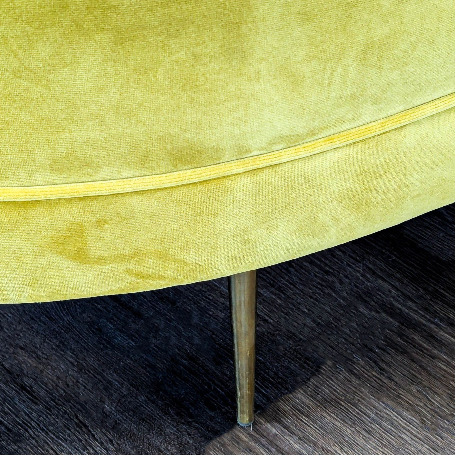 Ballard Design Button Tufted Velvet Ottoman - image-6