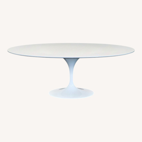 Used Rove Concepts Oval Tulip Table in White Lacquer for sale on AptDeco
