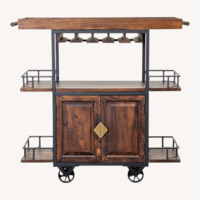 17 Stories Zamora Two Door Wine Bar Cart