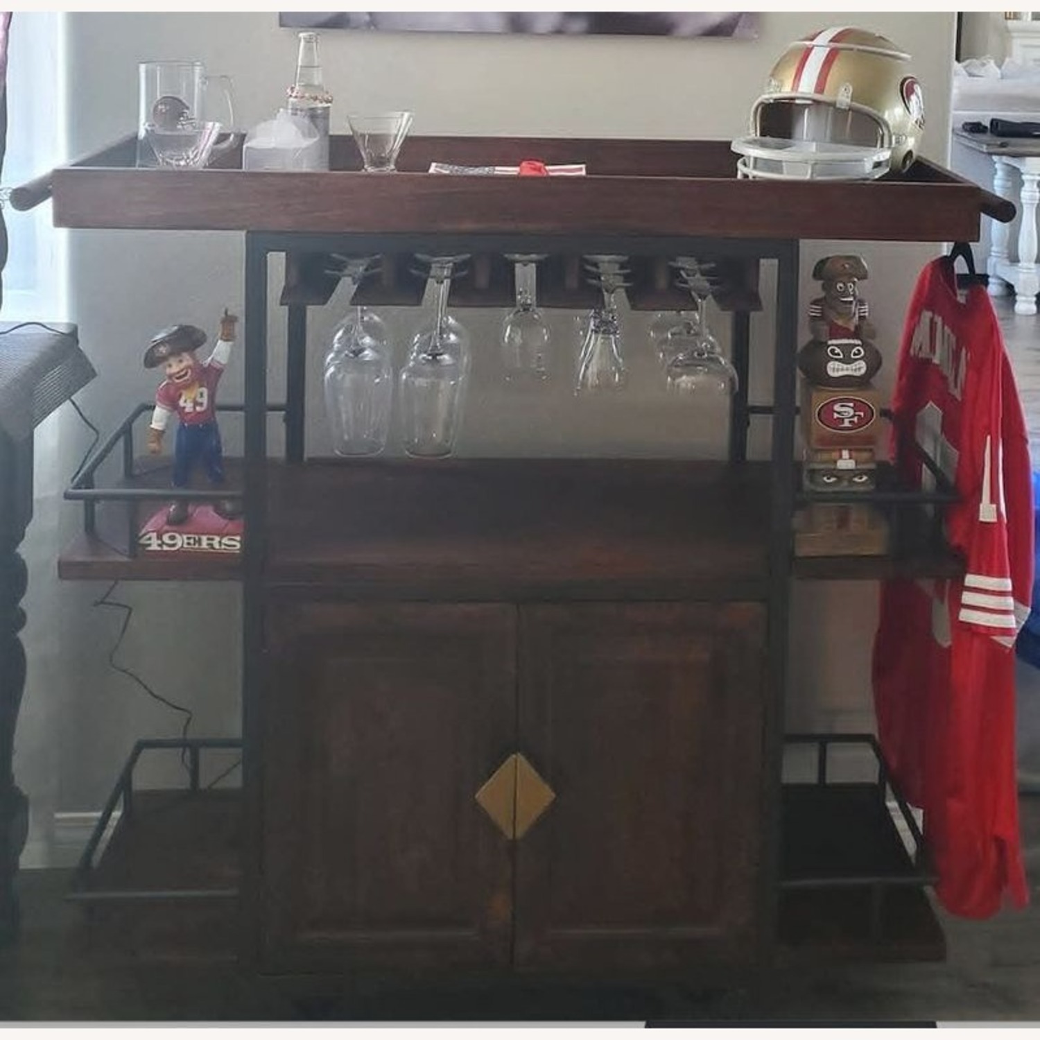 17 Stories Zamora Two Door Wine Bar Cart - image-10