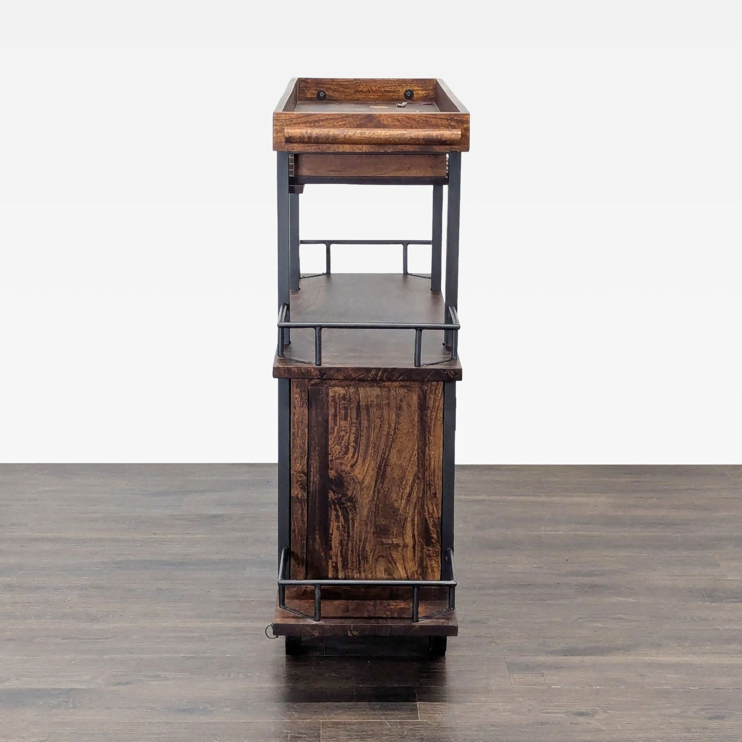 17 Stories Zamora Two Door Wine Bar Cart - image-4