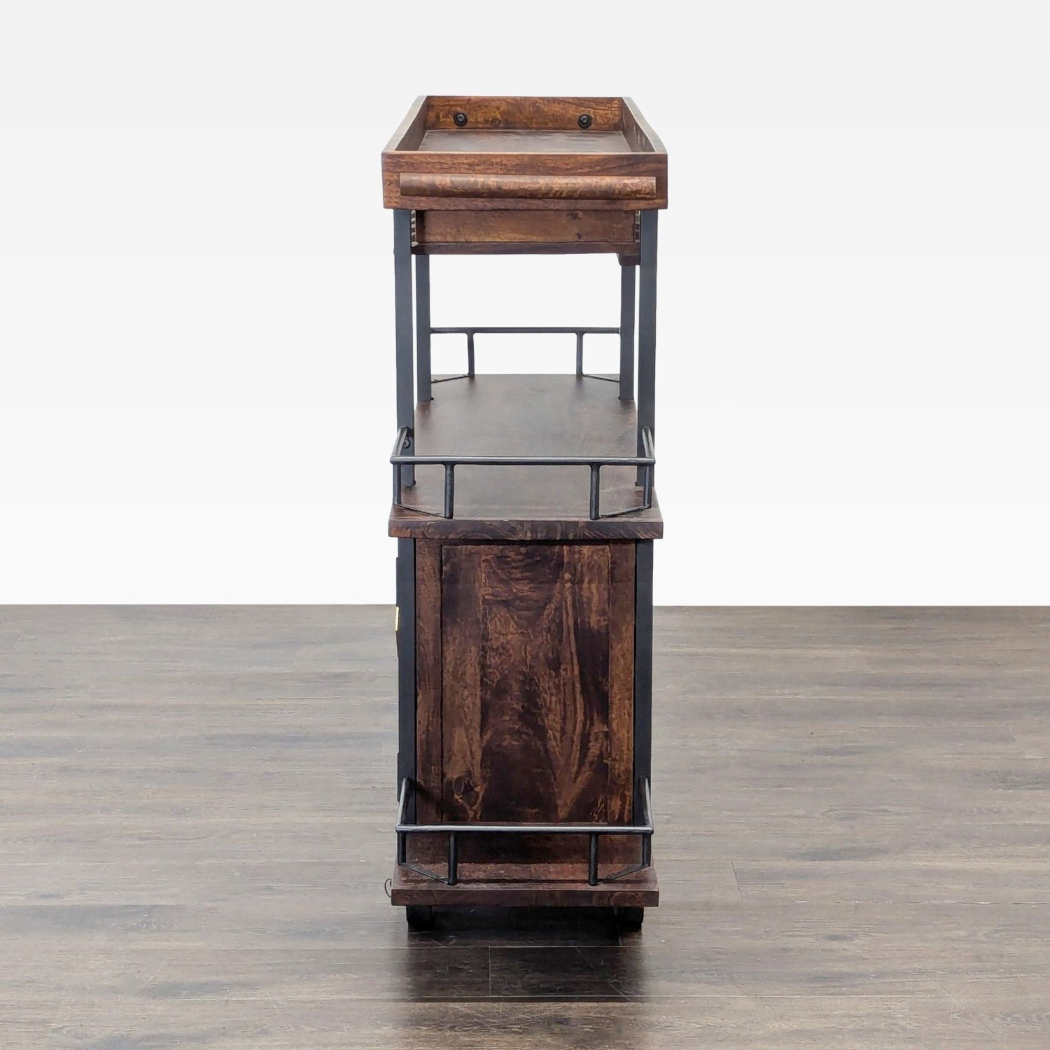 17 Stories Zamora Two Door Wine Bar Cart - image-6