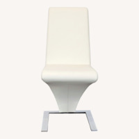 Faux Leather and Metal Dining Chair	