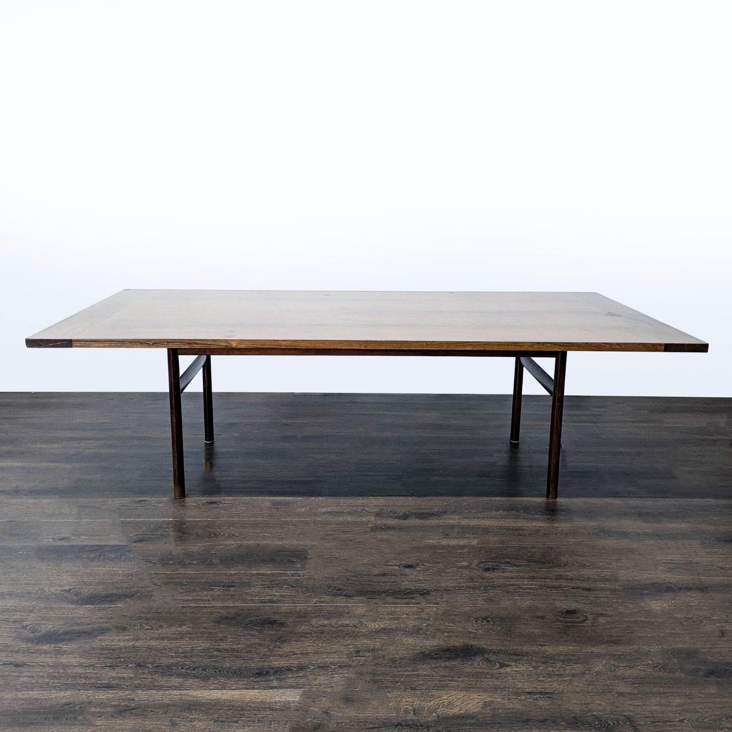 Vintage Rosewood Dining Table with Wood Base	 - image-3