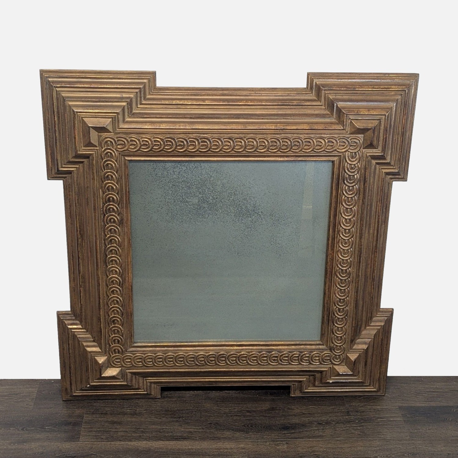 Antique Mirror in Wood Carved Frame	 - image-1