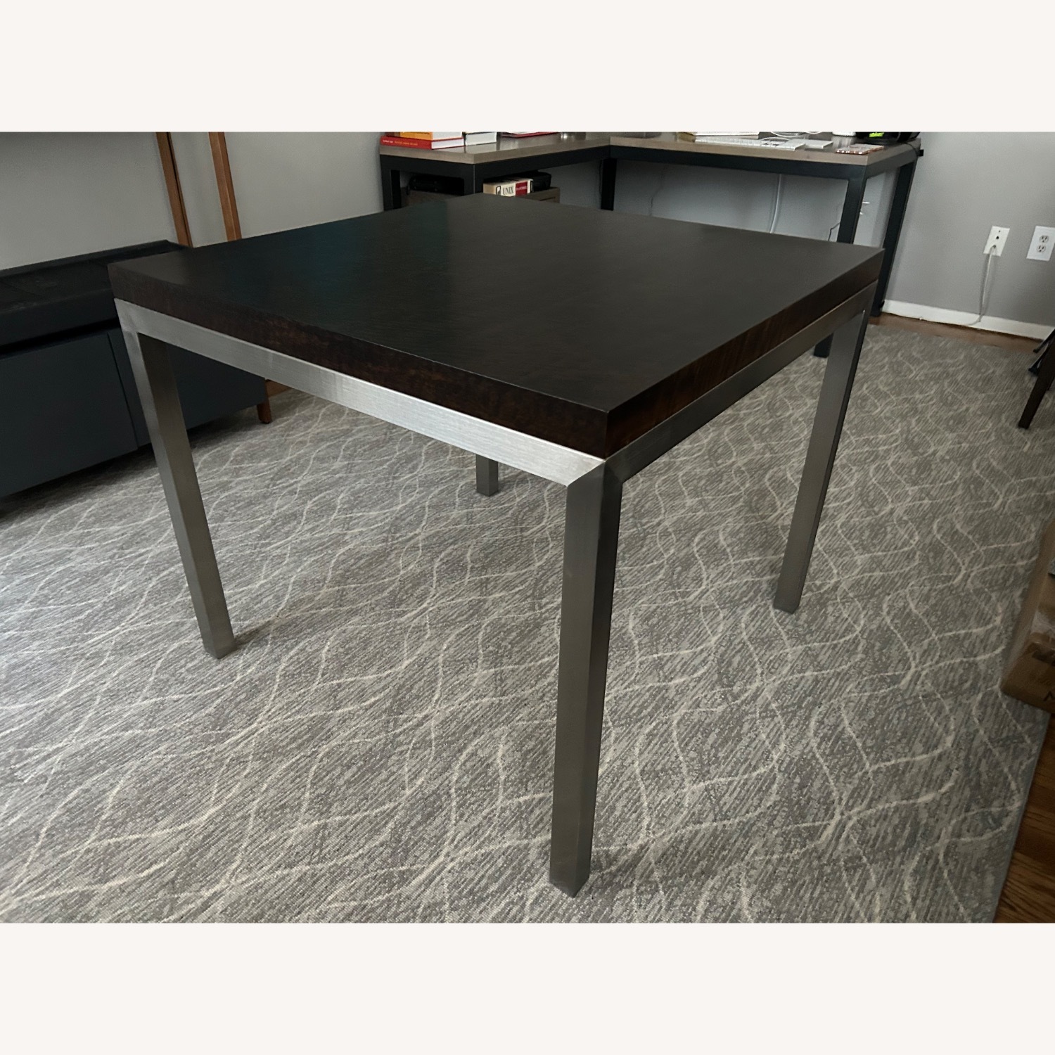 Crate & Barrel Parsons Dark Brown Dining Table - image-5