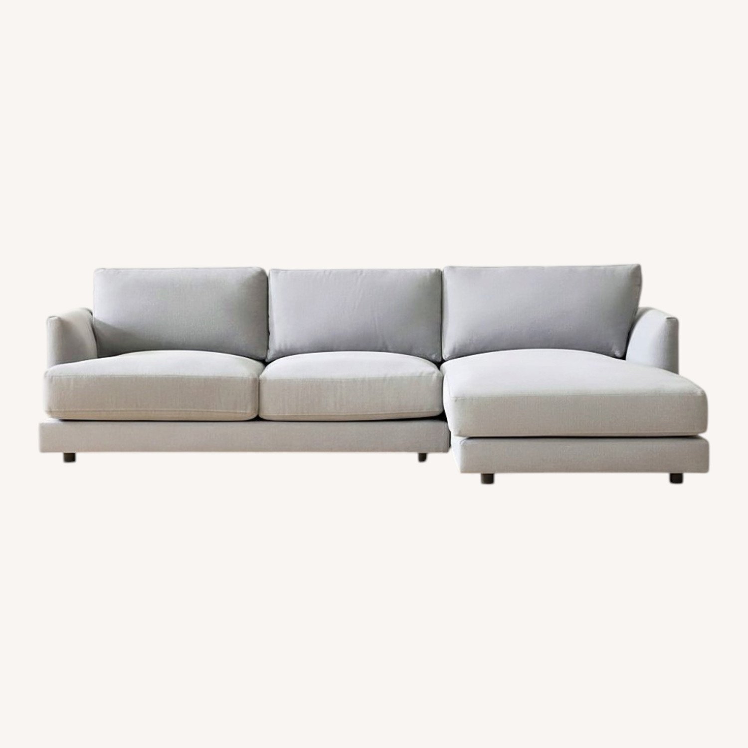 West Elm Haven Light Gray Fabric 2 Piece Sectional - image-0