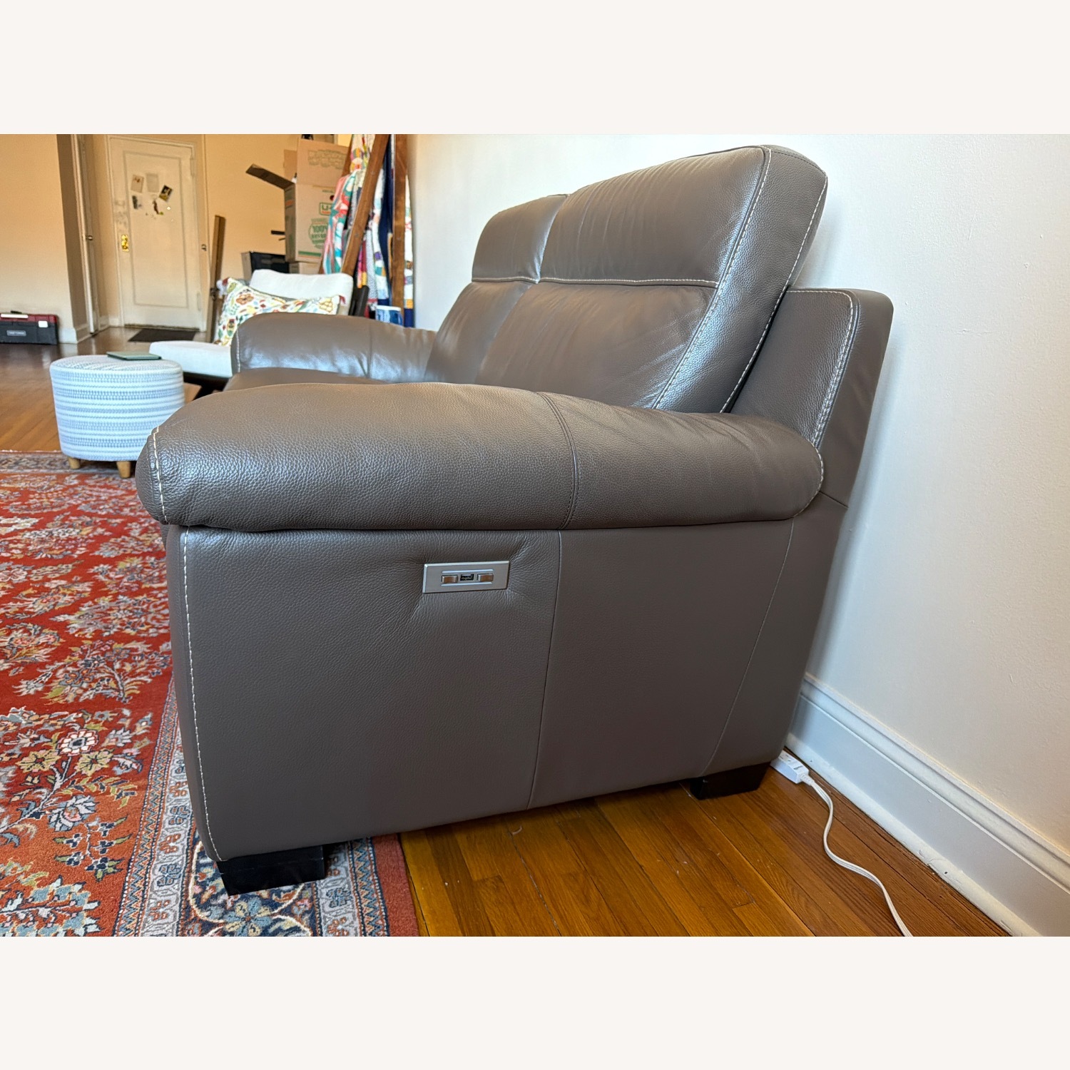 Macy's Julius II Dark Brown Leather 2 Piece Sectional - image-2