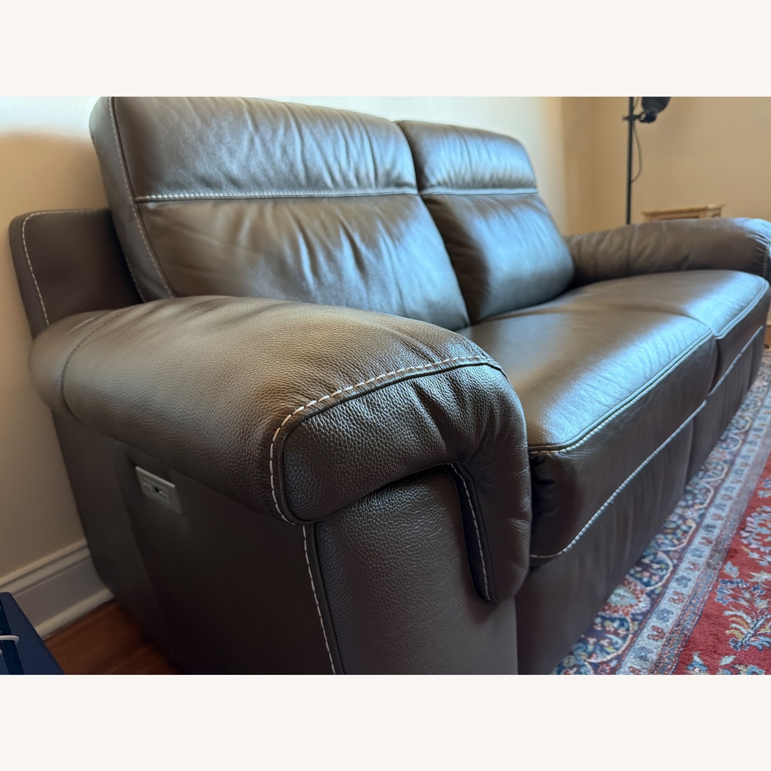 Macy's Julius II Dark Brown Leather 2 Piece Sectional - image-3