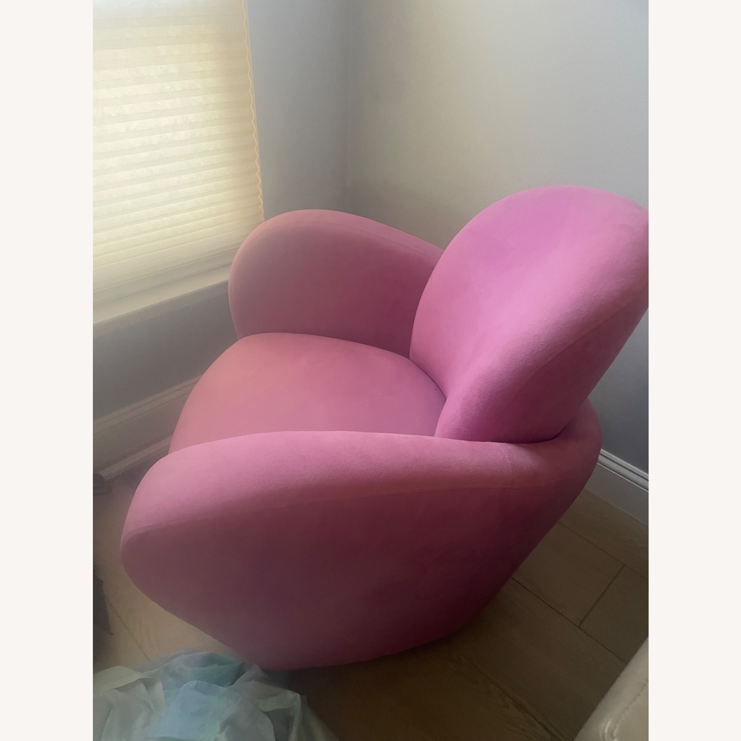 Vintage/Antique Pink Velvet Accent Chairs - image-1