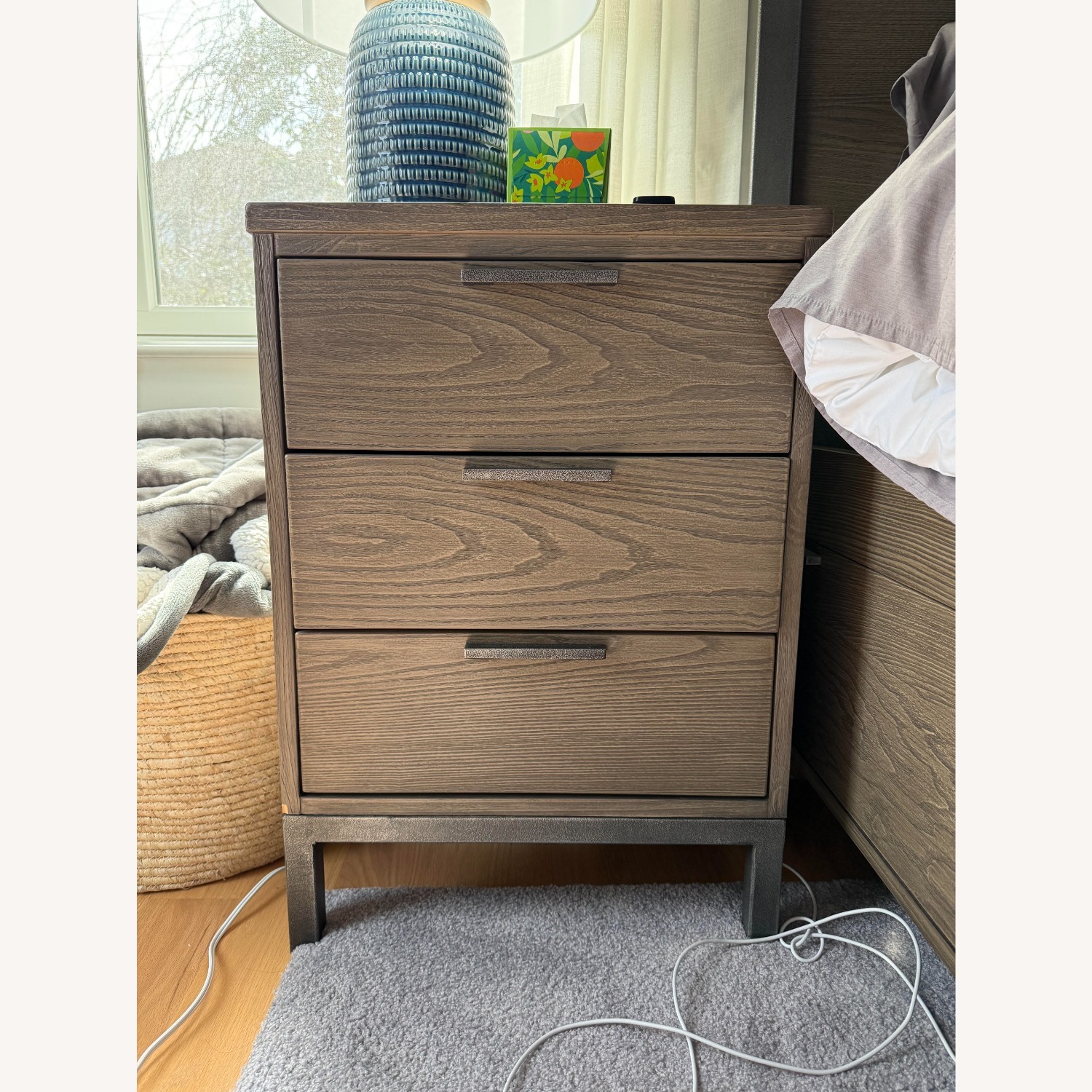 Arhaus Palmer Matching Nightstands (Gray/Brown) - image-2