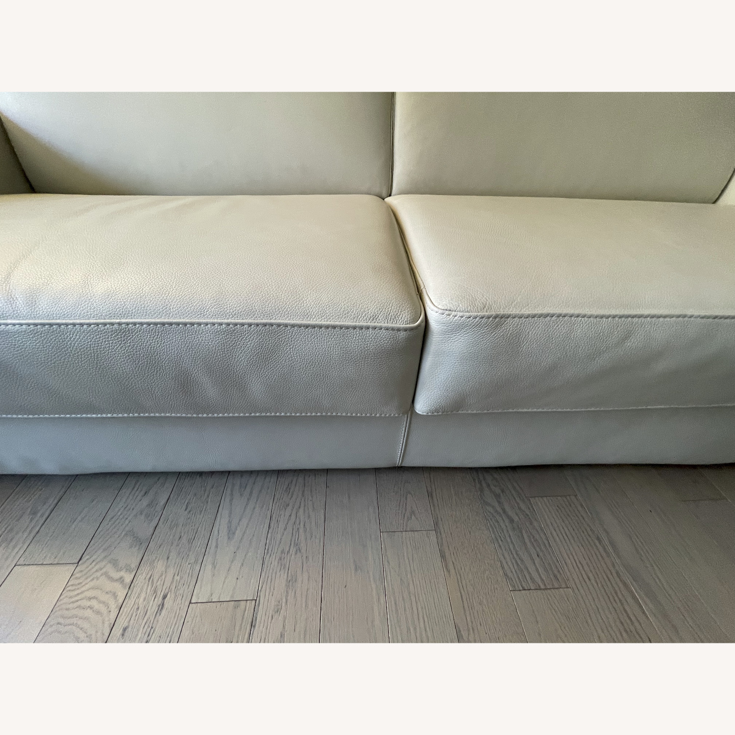 Light Gray Leather Sleeper Sofa - image-4