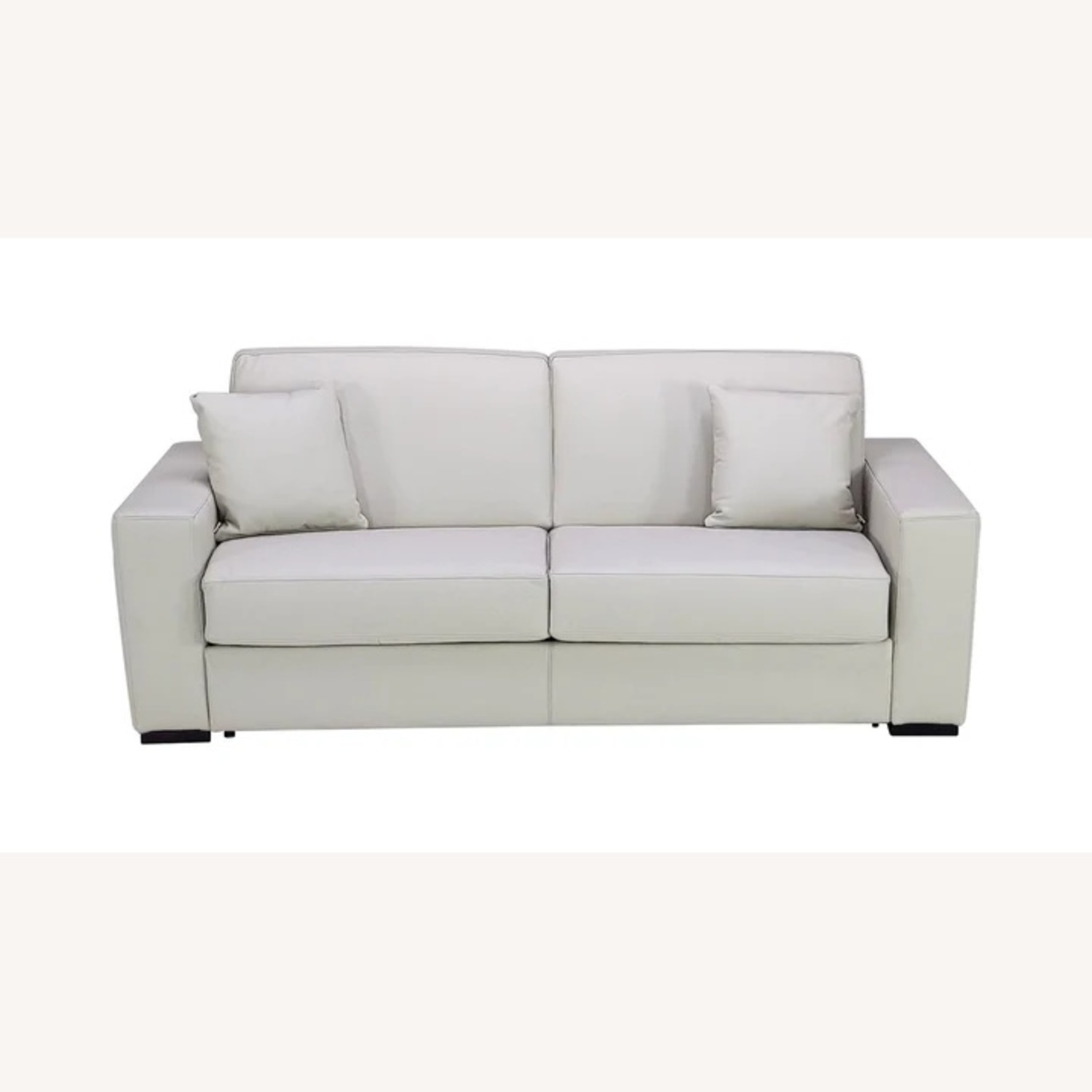 Light Gray Leather Sleeper Sofa - image-7