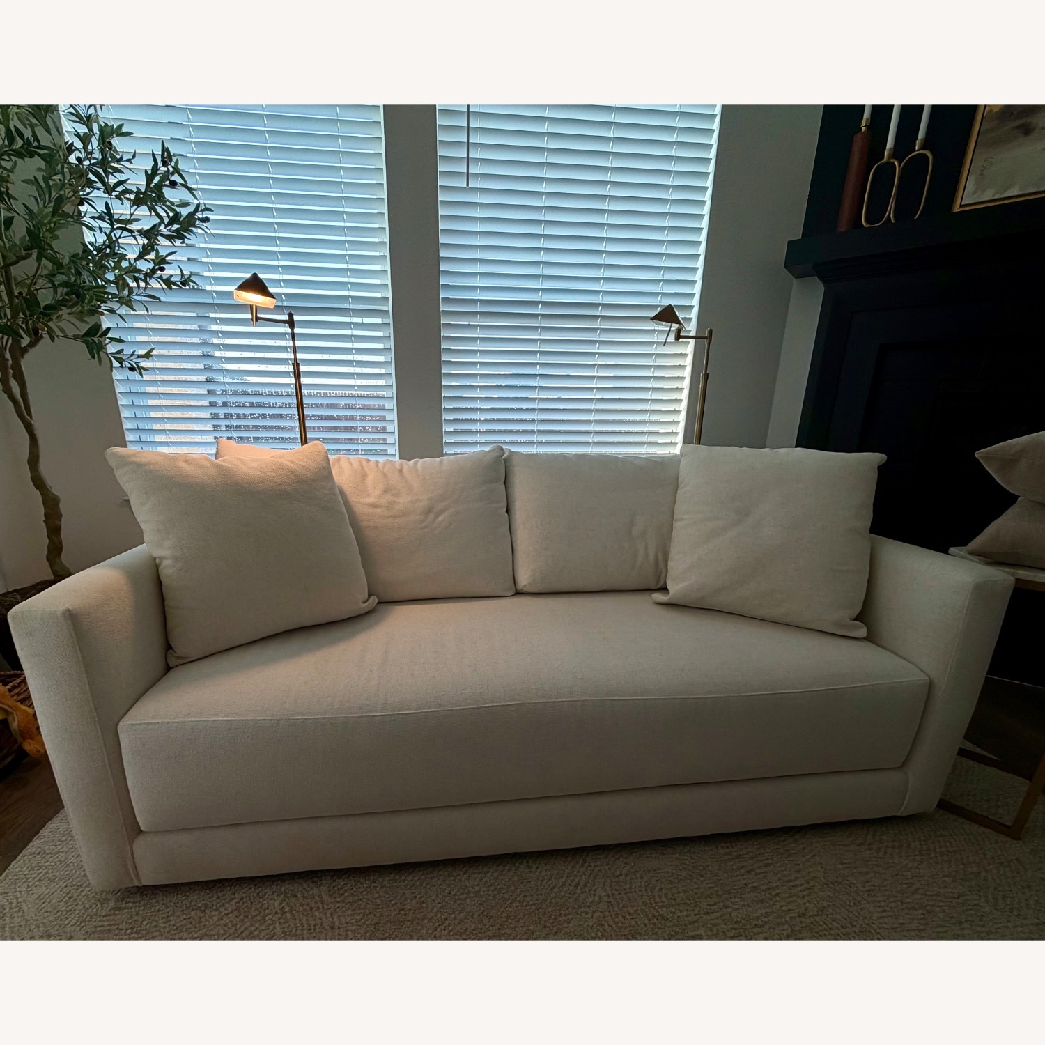 Crate & Barrel Gather Bench White Fabric 3+ 2 Seater Sofas - image-2