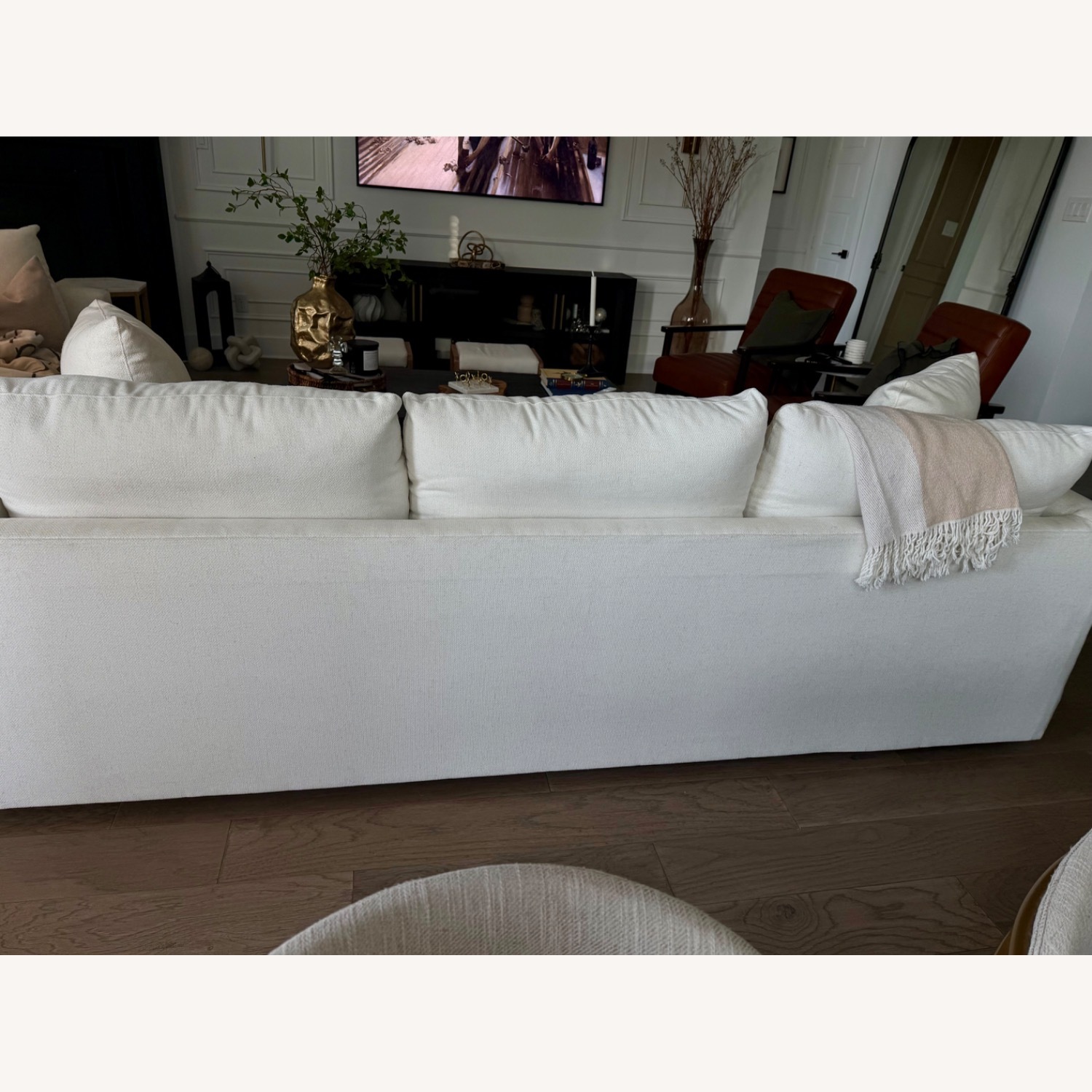 Crate & Barrel Gather Bench White Fabric 3+ 2 Seater Sofas - image-5