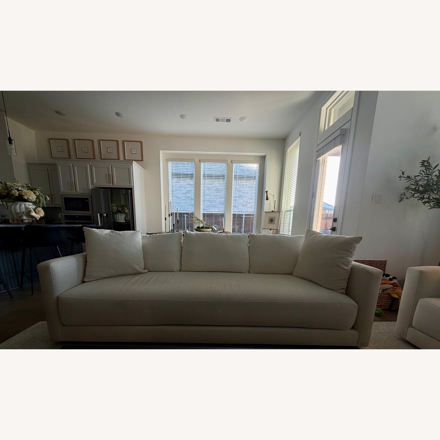 Crate & Barrel Gather Bench White Fabric 3+ 2 Seater Sofas - image-3