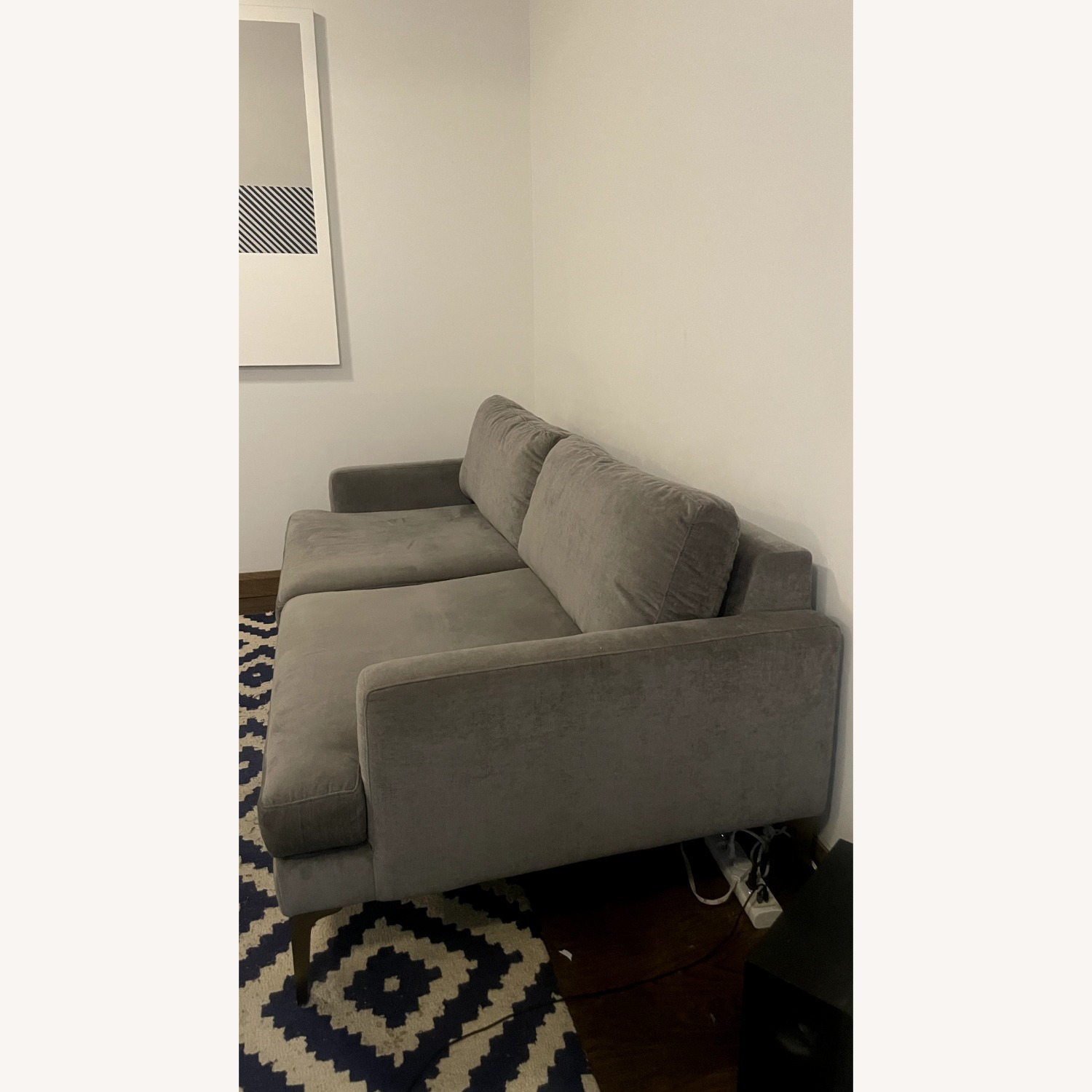 West Elm Andes Gray Performance Velvet Sofa - image-4