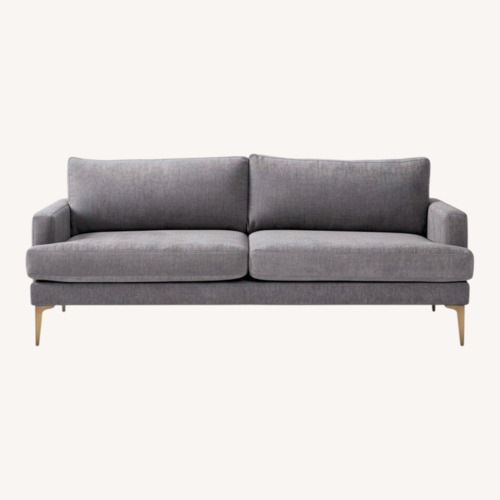 Used West Elm Andes Gray Performance Velvet Sofa for sale on AptDeco