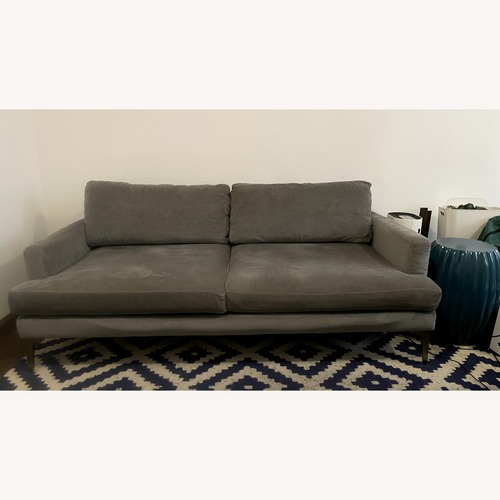 Used West Elm Andes Gray Performance Velvet Sofa for sale on AptDeco